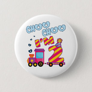 Choo Choo I m 2. Geburtstagszug Button