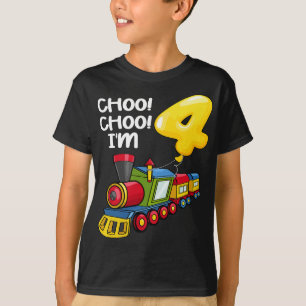 Choo Choo I m 4 Years Old Locomotive Boys Train 4t T-Shirt