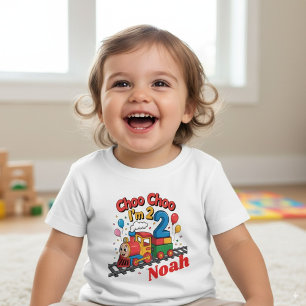 Choo Choo, ich bin 2! Personalisierter Zug zum Geb Baby T-shirt
