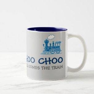 Choo Choo kommt hier zur Zugflotte und zur grauen  Zweifarbige Tasse