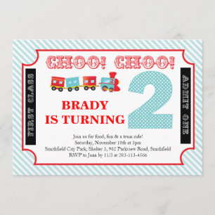 Choo Choo Look Who is 2 - Party Einladung