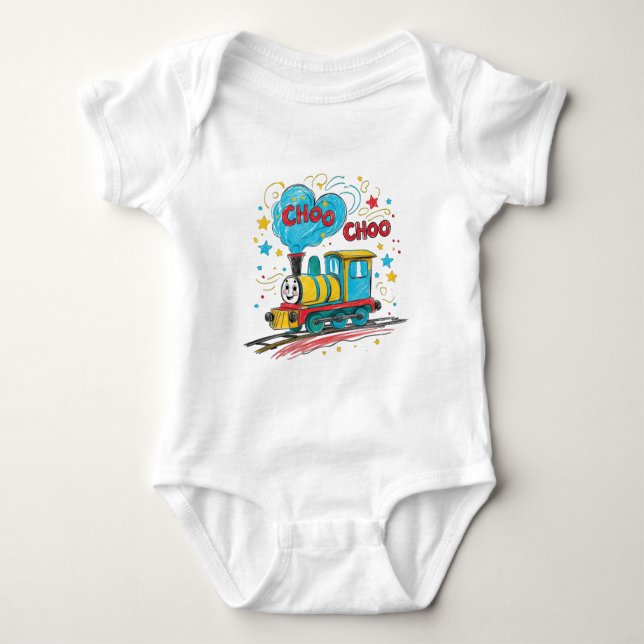 Choo Choo Toy Train Baby Outfit Baby Strampler (Vorderseite)