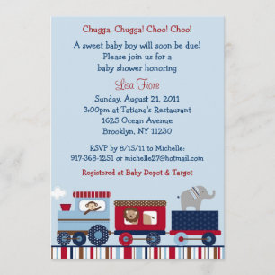 Choo Choo Train Animal Baby Shower Einladungen
