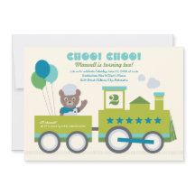 Choo Choo Train Aquamarin Bear Conductor Geburtsta