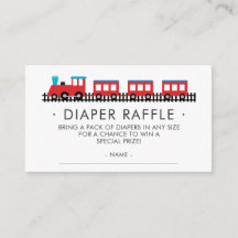 CHOO CHOO TRAIN Baby Dusche Windeln Raffle Ticket