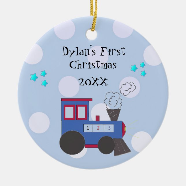 Choo Choo Train Baby's First Christmas Keramikornament (Vorne)