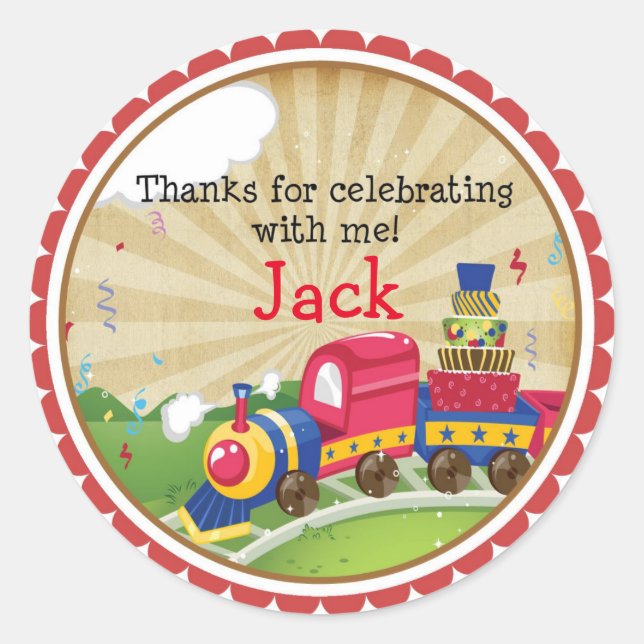 Choo Choo Train Birthday Stickers (Vorderseite)
