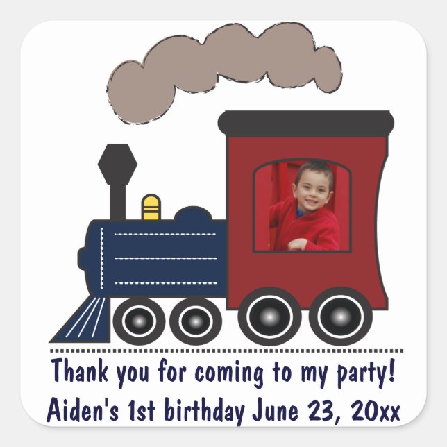 Choo Choo Train Birthday Stickers (Vorderseite)
