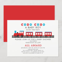 CHOO CHOO Train Boys Kinderdusche Einladung