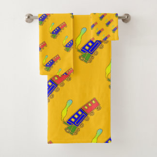 Choo Choo Train Kinder Gelb Badhandtuch Set