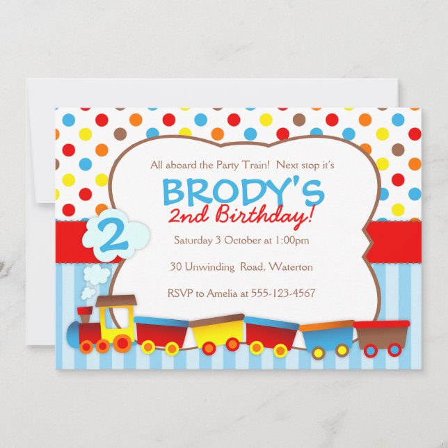 Choo Choo Train Party Einladung (Vorderseite)