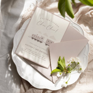 Choo Choo Train Pink Girls Geburtstagsparty Einladung