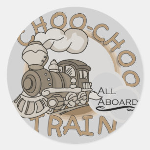 Choo-Choo-Train-Tshirts und GIfts Runder Aufkleber
