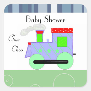Choo Choo Zug Baby Shower Quadratischer Aufkleber