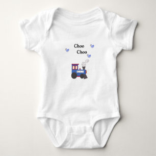 Choo Choo Zug mit blauen Vögeln Baby Strampler