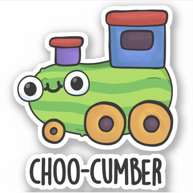 Choo cumber Funny Cucumber Pun Aufkleber (Vorderseite)