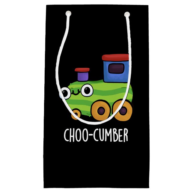 Choo cumber Funny Cucumber Pun Dark BG Kleine Geschenktüte (Vorderseite)