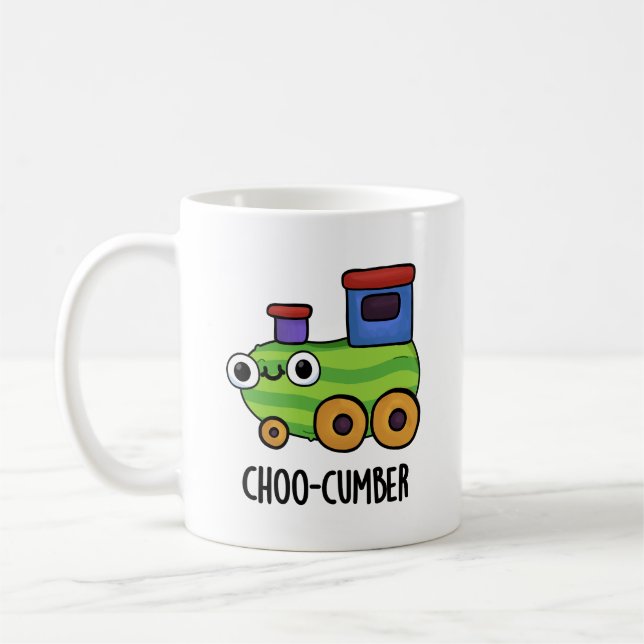 Choo cumber Funny Cucumber Pun Kaffeetasse (Links)
