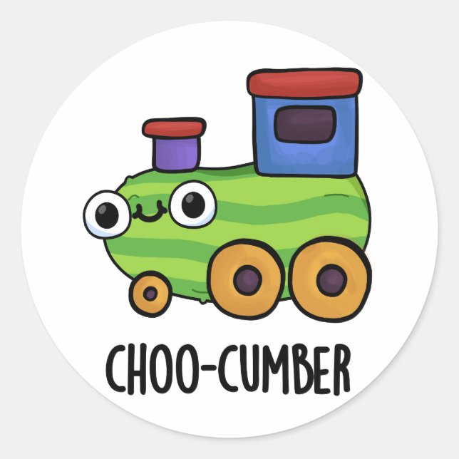 Choo cumber Funny Cucumber Pun Runder Aufkleber (Vorderseite)