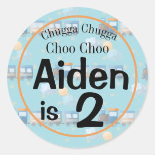 Choo Geburtstagsjunge Gastgeschenk Runder Aufkleber