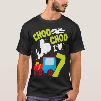 Choo Im 7 Niedlichen Zug Lover Bahn 7. Geburtstag T-Shirt