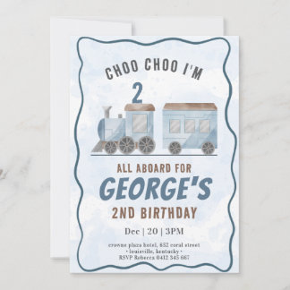 ChooChoo Zug Fahrzeug Transport Geburtstag Einladung