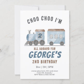 ChooChoo Zugfahrt Fahrzeug Transport Geburtstag Einladung