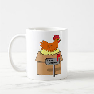 Chook Haus-lustiges Huhn auf Haus-Cartoon Kaffeetasse
