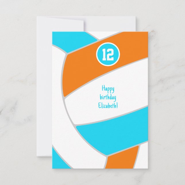 choose ANY colors volleyball birthday or congrats Karte (Vorderseite)