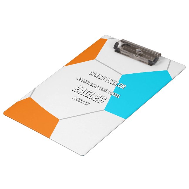 choose ANY team colors soccer coach team name Klemmbrett (Schrägansicht)