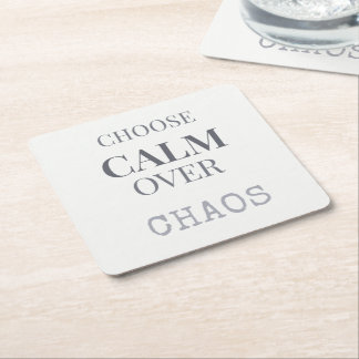 Choose Calm Over Chaos Minimalist Quote Typography Rechteckiger Pappuntersetzer