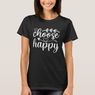 Choose Happy Vintage Retro Hearts Spread Happiness T-Shirt