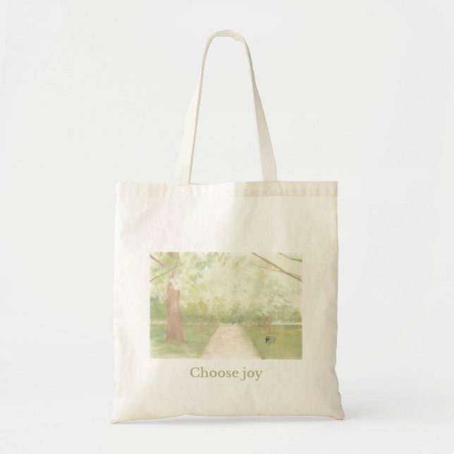 “Choose Joy” Aesthetic Tote Bag – Soft Nature  Tragetasche (Vorne)