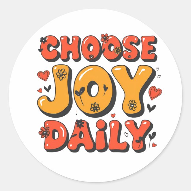 Choose Joy Daily Retro Sticker (Vorderseite)