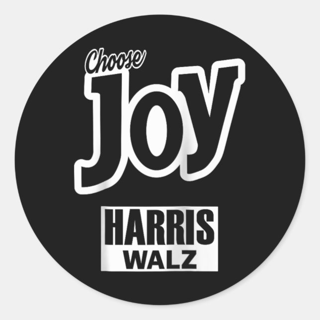 Choose Joy Kamala Harris Tim Walz Slogan 2024 Gala Runder Aufkleber (Vorderseite)