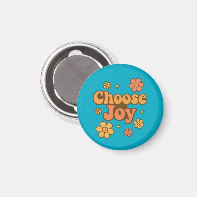 Choose Joy Minimalist Art - Positive Mindset Print Magnet (Vorderseite/Rückseite)