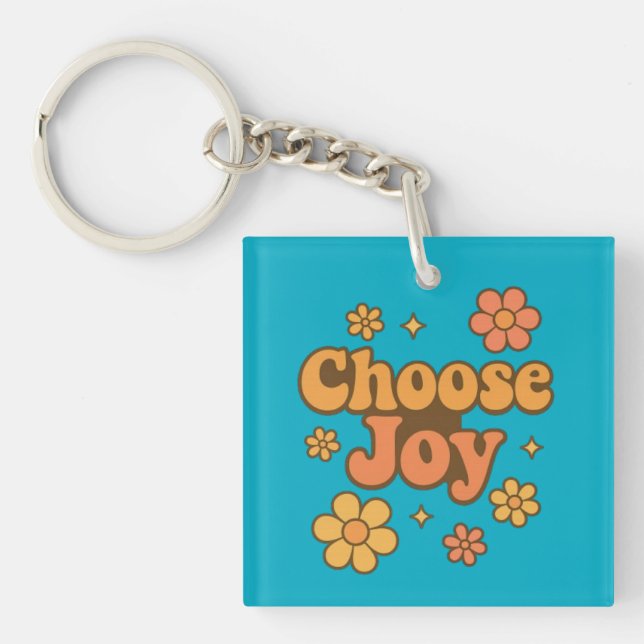 Choose Joy Minimalist Art - Positive Mindset Print Schlüsselanhänger (Vorderseite)