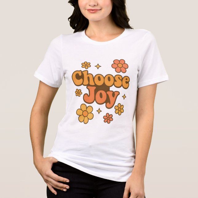 Choose Joy Minimalist Art - Positive Mindset Print Tri-Blend Shirt (Vorderseite)