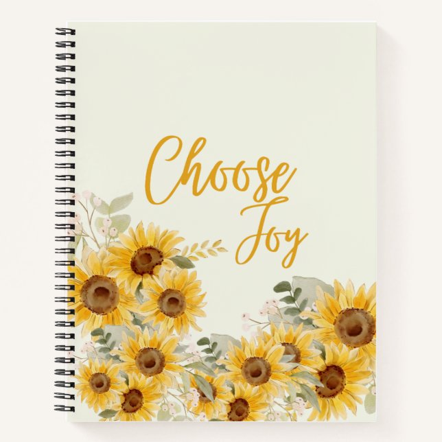 "Choose Joy" Sunflower Journal/Notebook Notizbuch (Vorderseite)