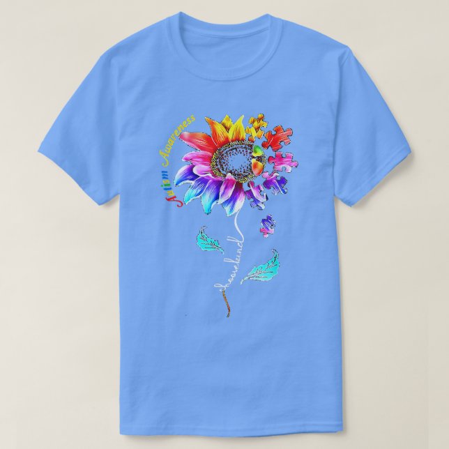 Choose Kind Autism Awareness Sunflower Puzzle Wome T-Shirt (Design vorne)