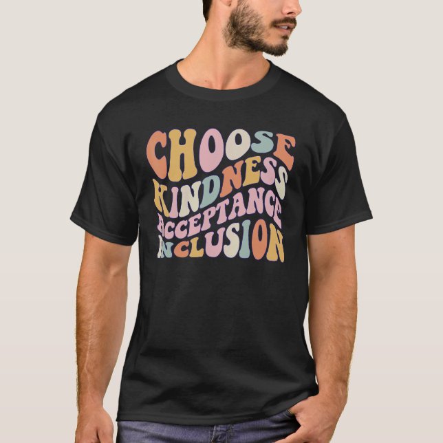 Choose Kindness Acceptation Inclusion Orange Unity T-Shirt (Vorderseite)