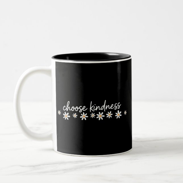 Choose Kindness Inspirational Motivational Teacher Zweifarbige Tasse (Links)