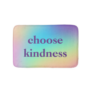 "Choose Kindness" Pastel Rainbow Gradient Badematte