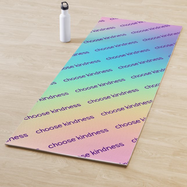 "Choose Kindness" Pastel Rainbow Gradient Yogamatte (Beispiel)