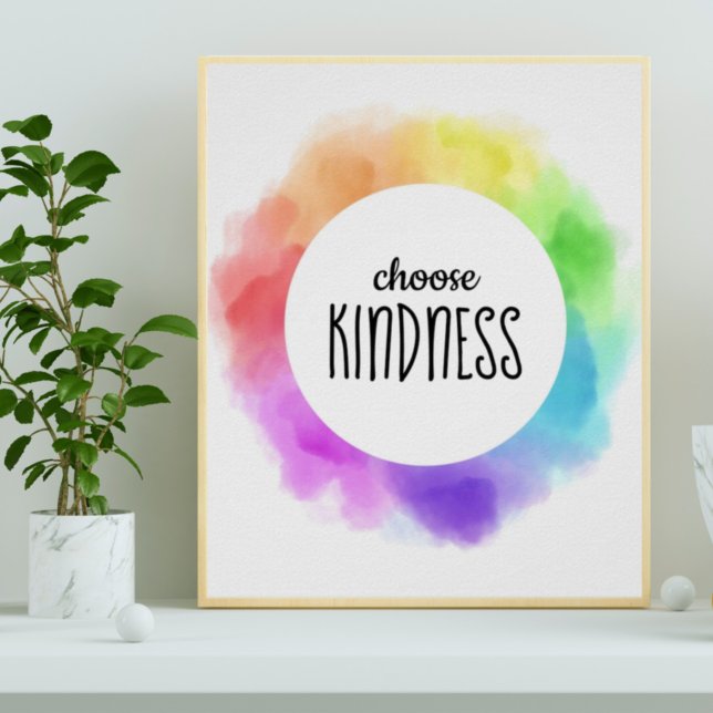 Choose Kindness Quote Rainbow Clouds Poster (Von Creator hochgeladen)