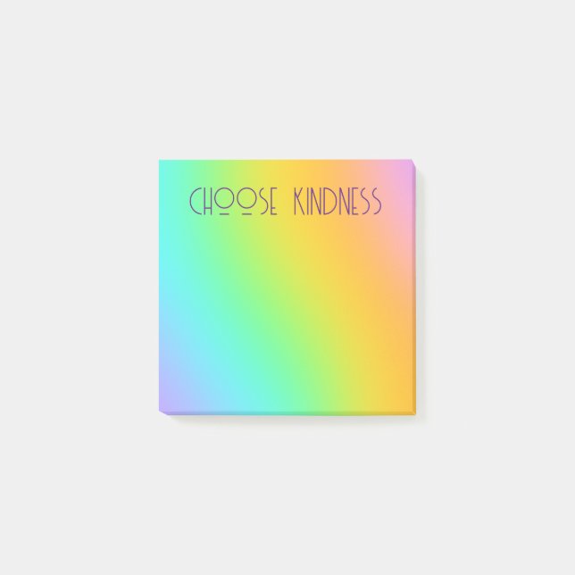"Choose Kindness" Rainbow Gradient Post-it Klebezettel (Vorderseite)