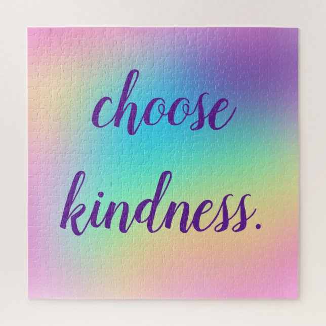 "Choose Kindness" Rainbow Ombre Prismatic Puzzle (Vertikal)