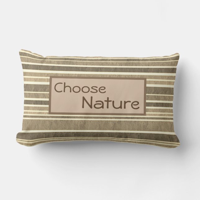 "Choose Nature" Minimalistisch Natural Earth Tone Lendenkissen (Vorderseite)
