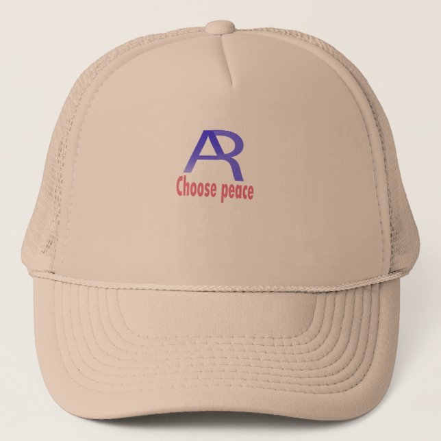 Choose Peace Beige Cap – Minimal Inspirational  Truckerkappe (Vorderseite)