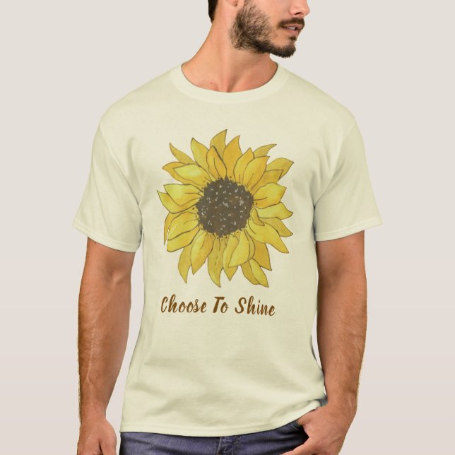 Choose To Shine Sunflower Inspirational Quote T-Sh T-Shirt (Vorderseite)